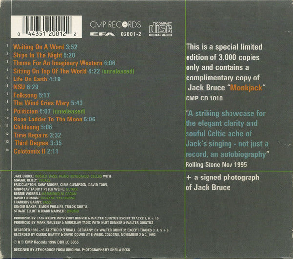 Jack Bruce – The Jack Bruce Collector's Edition  CMP CD 2001